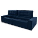 Ver imagem 5 de Sofá Retrátil/Reclinável Alaska 3,00m Suede Velut Azul Marinho c/ Molas no Assento - King House