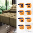 Ver imagem 2 de Sofá Retrátil/Reclinável Alaska 3,00m Suede Velut Bege c/ Molas no Assento - King House