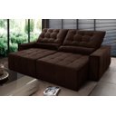 Ver imagem 1 de Sofá Retrátil/Reclinável Alaska 3,00m Suede Velut Marrom c/ Molas no Assento - King House