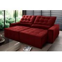 Ver imagem 1 de Sofá Retrátil/Reclinável Alaska 3,00m Suede Velut Vermelho c/ Molas no Assento - King House