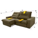 Ver imagem 2 de Sofá Retrátil Reclinável Sevilha 250cm Suede Velut com Molas Ensacadas - King House