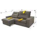 Ver imagem 2 de Sofá Retrátil Reclinável Sevilha 250cm Suede Velut com Molas Ensacadas - King House