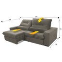 Ver imagem 2 de Sofá Retrátil Reclinável Sevilha 300cm Suede Velut com Molas Ensacadas - King House