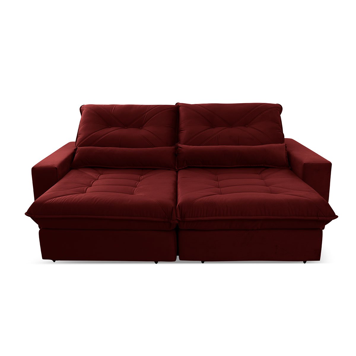 Sofá Retrátil/Reclinável Sevilha 3,00m Suede Velut Vermelho c/ Molas Ensacadas - King House - 4