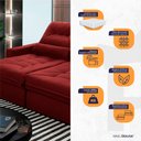 Ver imagem 3 de Sofá Retrátil Reclinável Sevilha 300cm Suede Velut com Molas Ensacadas - King House