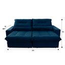 Ver imagem 3 de Sofá Retrátil Reclinável Sevilha 250cm Suede Velut com Molas Ensacadas - King House