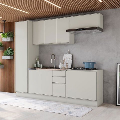 Cozinha Completa Fineze 10 Portas 2 Gavetas 100% MDF Areia Hp - Henn