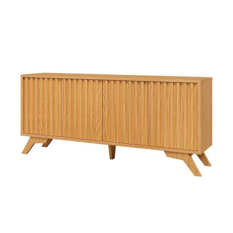 Balcão Buffet 180cm com 4 Portas Ripadas 100% MDF Dalla Costa Cor:Carvalho Rosé