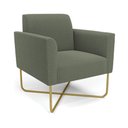 Ver imagem 1 de Poltrona Sala Base X Industrial Dourado Marisa Bouclê Pistache D03 - D’Rossi