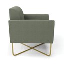 Ver imagem 5 de Poltrona Sala Base X Industrial Dourado Marisa Bouclê Pistache D03 - D’Rossi