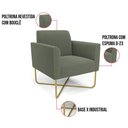Ver imagem 2 de Poltrona Sala Base X Industrial Dourado Marisa Bouclê Pistache D03 - D’Rossi