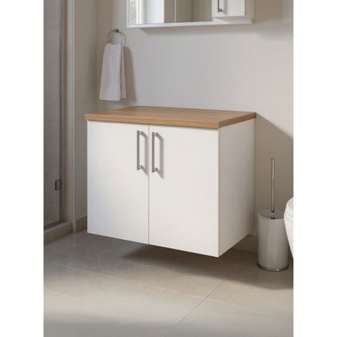 Gabinete para Banheiro 80cm MDF Freijo com Branco Paris - On Móveis