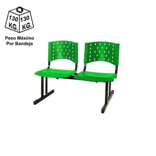 Longarina Plástica 2 Lugares - Cor Verde - Realplast - 33068 - 4