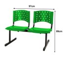 Ver imagem 2 de Longarina Plástica 2 Lugares - Cor Verde - Realplast - 33068