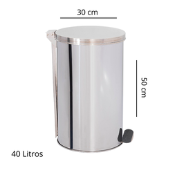 Lixeira em Aço Inox 40l Pedal Redonda - 3