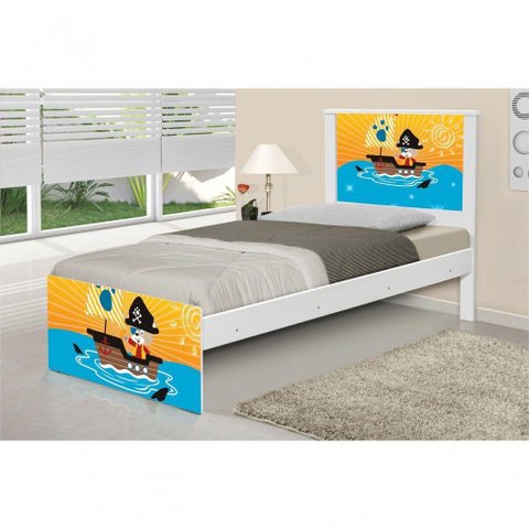 Cama Solteiro Pirata com Colchão