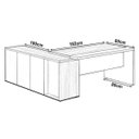 Ver imagem 3 de Mesa Presidente com Armário Pedestal - 1,82x1,80m - Workstart - Nogal Sevilha/Preto - 23483