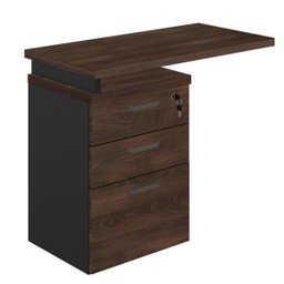 Mesa Escritório em L com Gaveteiro 1,70 x 1,60M - Workstart - Marsala/Preto - 23481 - 4