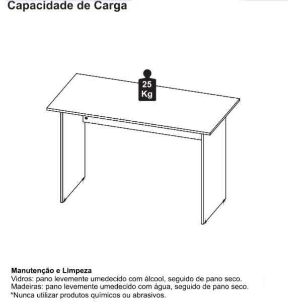 Mesa Escritório 1,70x0,70M - 2 Gavetas - Workstart - Nogal Sevilha/Preto - 21475 - 6