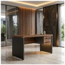 Ver imagem 4 de Mesa Escritório 1,70x0,70m 2 Gavetas Workstart - Nogal Sevilha/Preto 21475