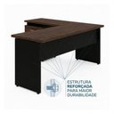 Ver imagem 3 de Mesa Escritório em L com Gaveteiro 1,50x1,50m - Workstart - Marsala/Preto - 23480