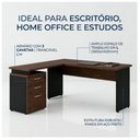 Ver imagem 7 de Mesa Escritório em L com Gaveteiro 1,50x1,50m - Workstart - Marsala/Preto - 23480