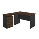 Ver imagem 1 de Mesa Escritório em L com Gaveteiro 1,50x1,50M - Workstart - Marsala/Preto - 23480