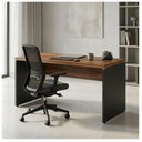 Ver imagem 6 de Mesa Escritório 1,20x0,60m sem Gavetas Workstart Nogal Sevilha/Preto 21469