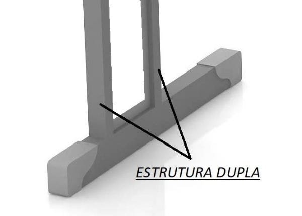 Mesa Escritório 1,50x0,60M - com 2 Gavetas - Incoflex - Cinza/Cinza - 42083 - 4