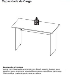 Mesa Escritório 1,50x0,60M - sem Gavetas - Workstart - Marsala/Preto - 23472 - 6