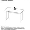Mesa Escritório 1,50x0,60M - sem Gavetas - Workstart - Marsala/Preto - 23472 - 6