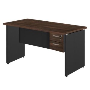 Mesa Escritório 1,70x0,60m - com 2 Gavetas - Workstart - Marsala/preto - 23475