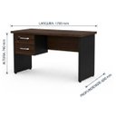 Ver imagem 7 de Mesa Escritório 1,70x0,60m - com 2 Gavetas - Workstart - Marsala/Preto - 23475