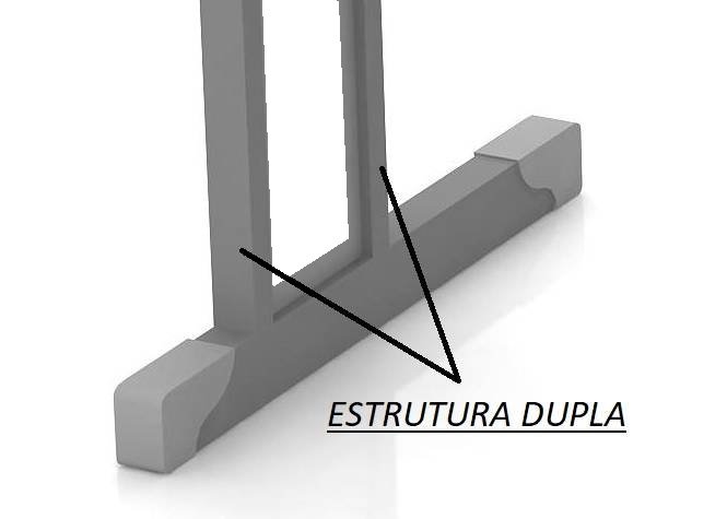 Mesa Escritório 1,20x0,60M - sem Gavetas - Incoflex - Cinza/Cinza - 42080 - 3