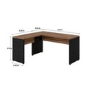 Ver imagem 4 de Mesa em L (Mesa 1,50m + Mesa Auxiliar) sem Gavetas Workstart Nogal Sevilha/Preto 21476