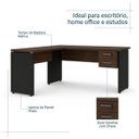 Ver imagem 4 de Mesa em L (Mesa 1,70m + Mesa Auxiliar) - com 2 Gavetas - Workstart - Marsala/Preto - 23479