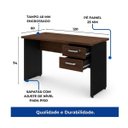 Ver mais imagens de Mesa Escritório 1,20x0,60m - com 2 Gavetas - Workstart - Marsala/Preto - 23471