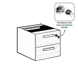 Mesa Escritório 1,20x0,60M - com 2 Gavetas - Workstart - Marsala/Preto - 23471 - 5