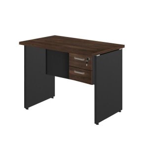 Mesa Escritório 1,20x0,60M - com 2 Gavetas - Workstart - Marsala/Preto - 23471