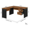 Ver imagem 6 de Mesa em L (Mesa 1,70m + Mesa Auxiliar) 2 Gavetas Workstart Nogal Sevilha/Preto 21479