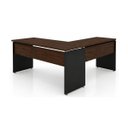 Ver mais imagens de Mesa em L (Mesa 1,50m + Mesa Auxiliar) - com 2 Gavetas - Marsala/Preto - 23477