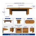 Ver imagem 6 de Mesa de Reunião Diretoria - 2,40x1,20m - Nogal Sevilha/Preto - 22015