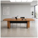 Ver imagem 1 de Mesa de Reunião Diretoria - 2,40x1,20m - Nogal Sevilha/Preto - 22015