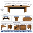 Ver mais imagens de Mesa de Reunião Diretoria - 2,80x1,20m - Nogal Sevilha/Preto - 22016