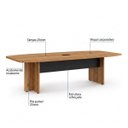 Ver imagem 7 de Mesa de Reunião Diretoria - 2,80x1,20m - Nogal Sevilha/Preto - 22016