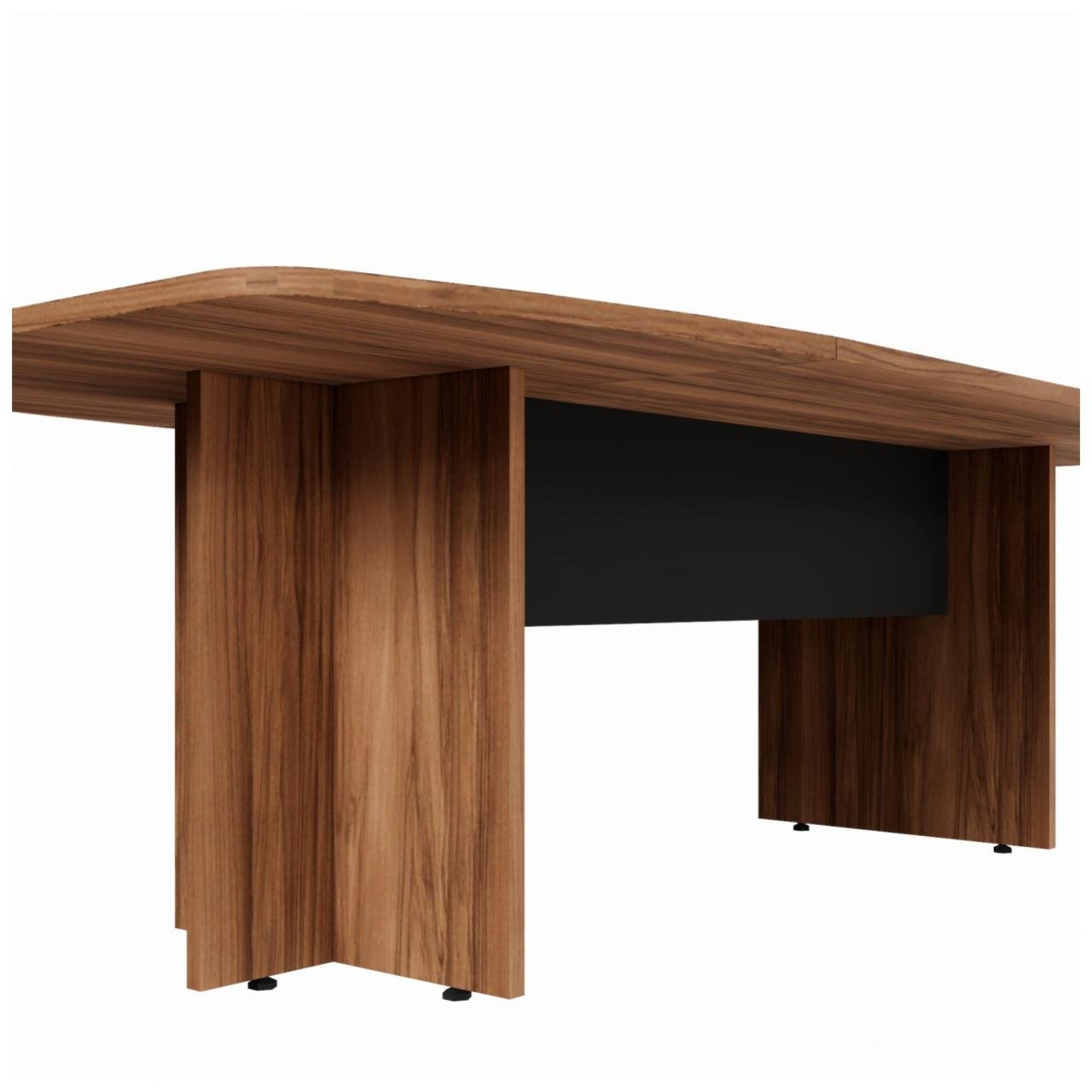 Mesa de Reunião Diretoria - 2,80x1,20m - Workstart - Nogal Sevilha/preto - 22016 - 2