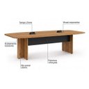 Ver imagem 4 de Mesa de Reunião Diretoria - 3,20x1,20m - Nogal Sevilha/Preto - 22017