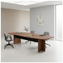 Ver imagem 1 de Mesa de Reunião Diretoria - 3,20x1,20m - Nogal Sevilha/Preto - 22017
