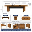 Ver imagem 6 de Mesa de Reunião Diretoria - 3,20x1,20m - Nogal Sevilha/Preto - 22017