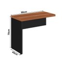 Ver imagem 2 de Mesa Auxiliar Simples 0,90M - Workstart - Nogal Sevilha / Preto - 21419